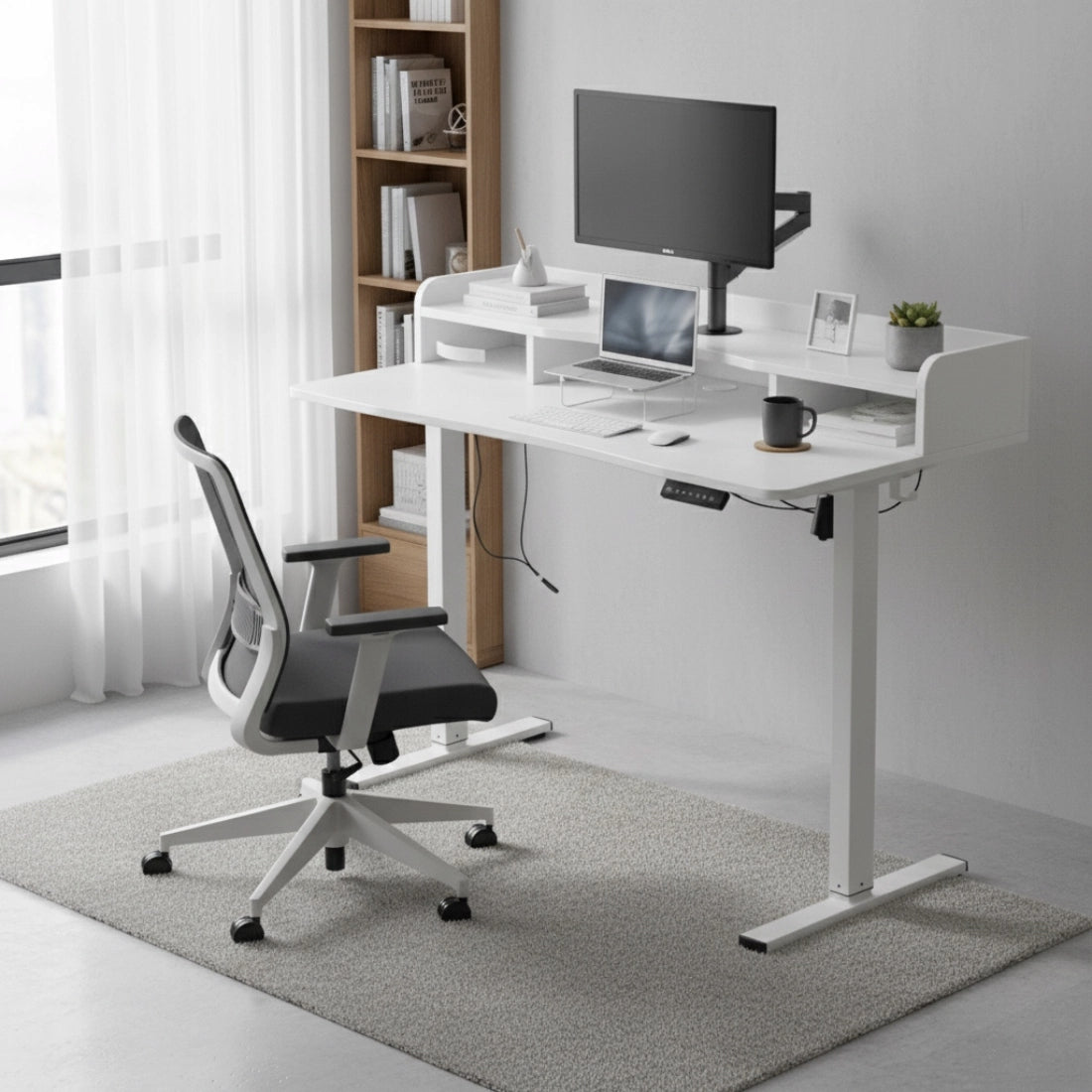 Elektrinis Stalas 120x60 su Stalčiumi, USB Antstatu ir Atmintimi Spacetronik