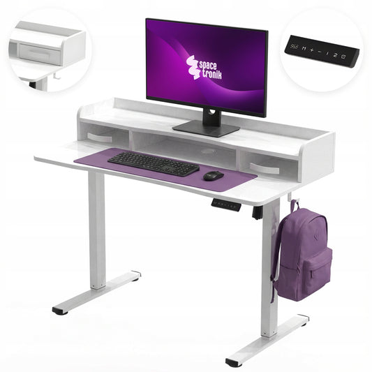 Elektrinis Stalas 120x60 su Stalčiumi, USB Antstatu ir Atmintimi Spacetronik