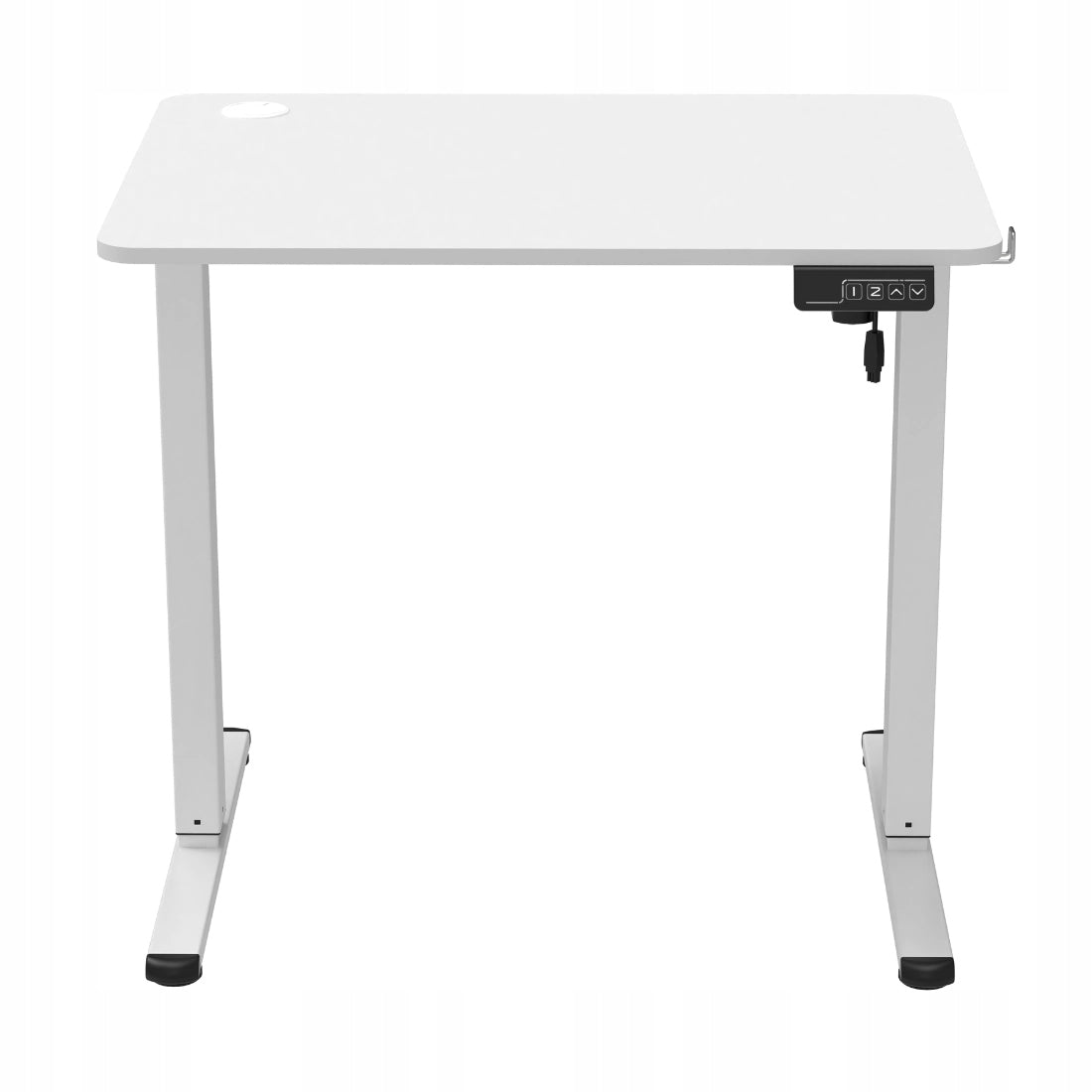 Elektrinis Stalas su Reguliuojamu Aukščiu Baltas 80x60cm 60kg Atmintis Kablys Spacetronik