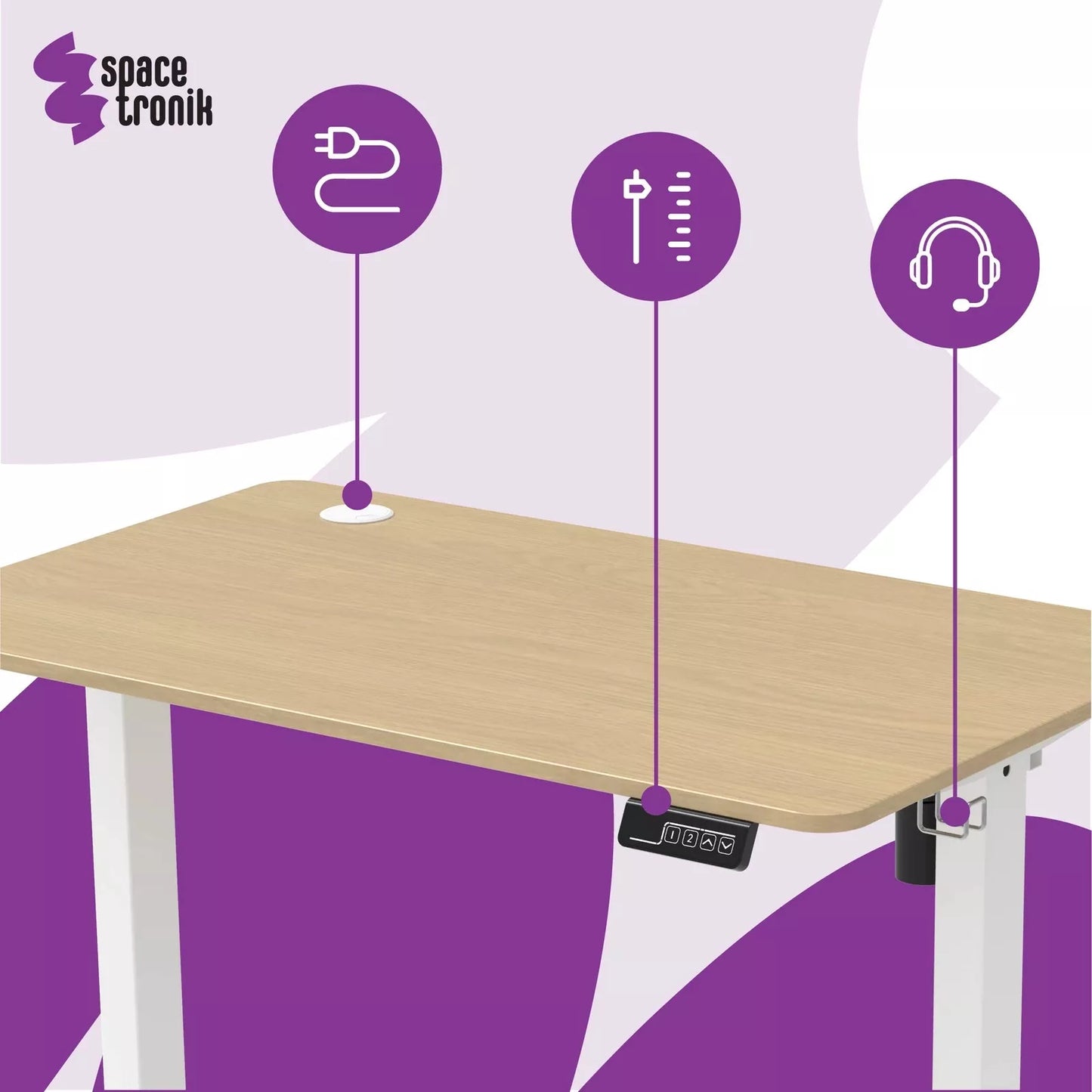 Elektrinis reguliuojamas stalas 100x60 Aukščio reguliavimas 72-118 Spacetronik
