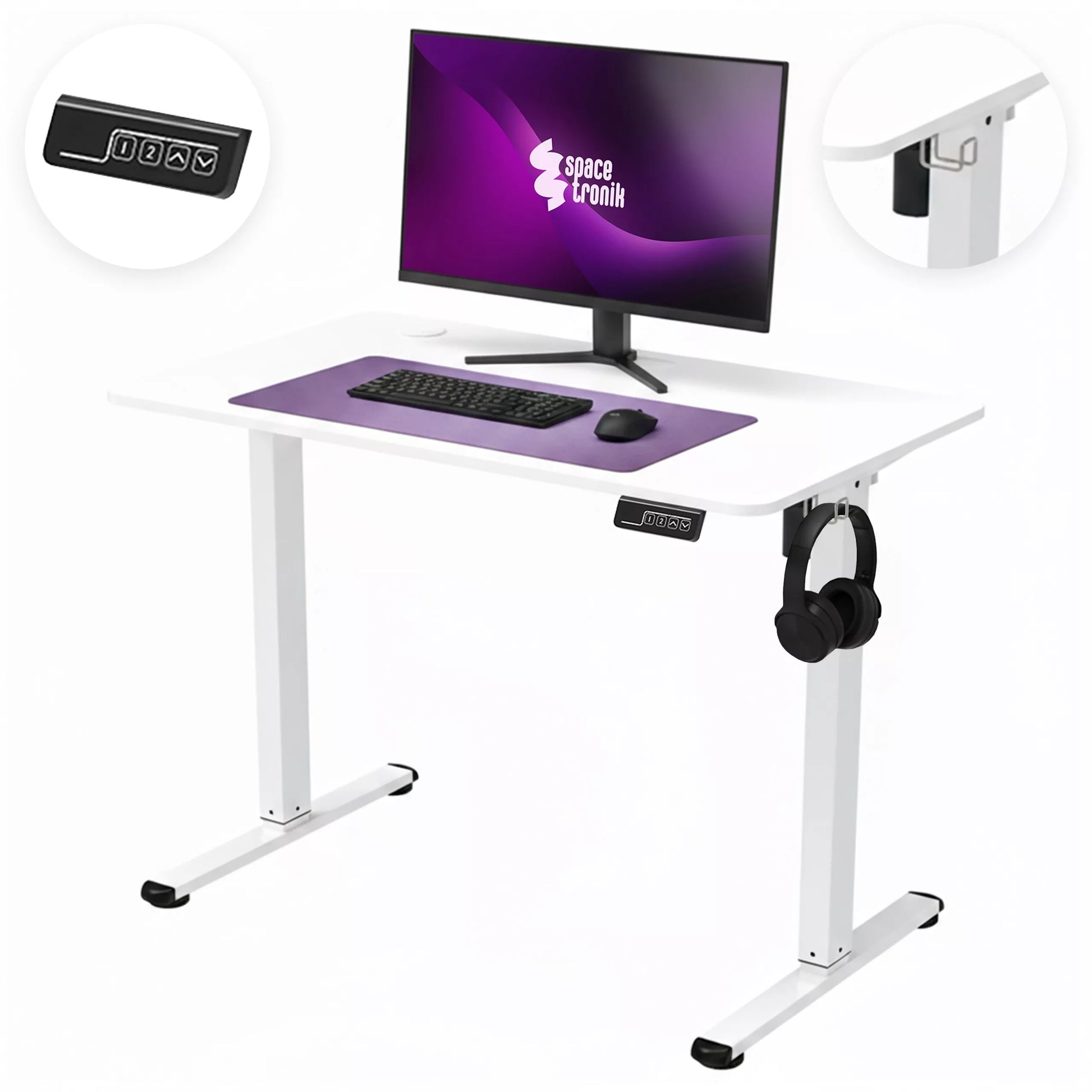 Elektrinis stalas su reguliuojamu aukščiu 100x60cm, aukščio reguliavimas 72-118cm Spacetronik
