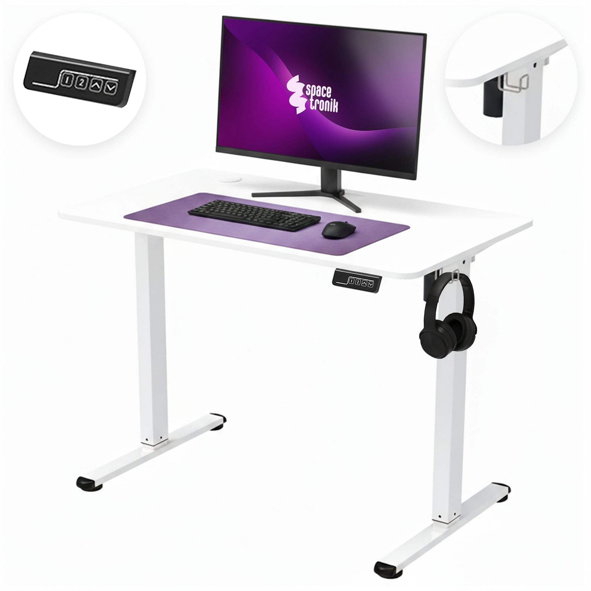 Elektrinis stalas su reguliuojamu aukščiu 100x60cm, aukščio reguliavimas 72-118cm Spacetronik