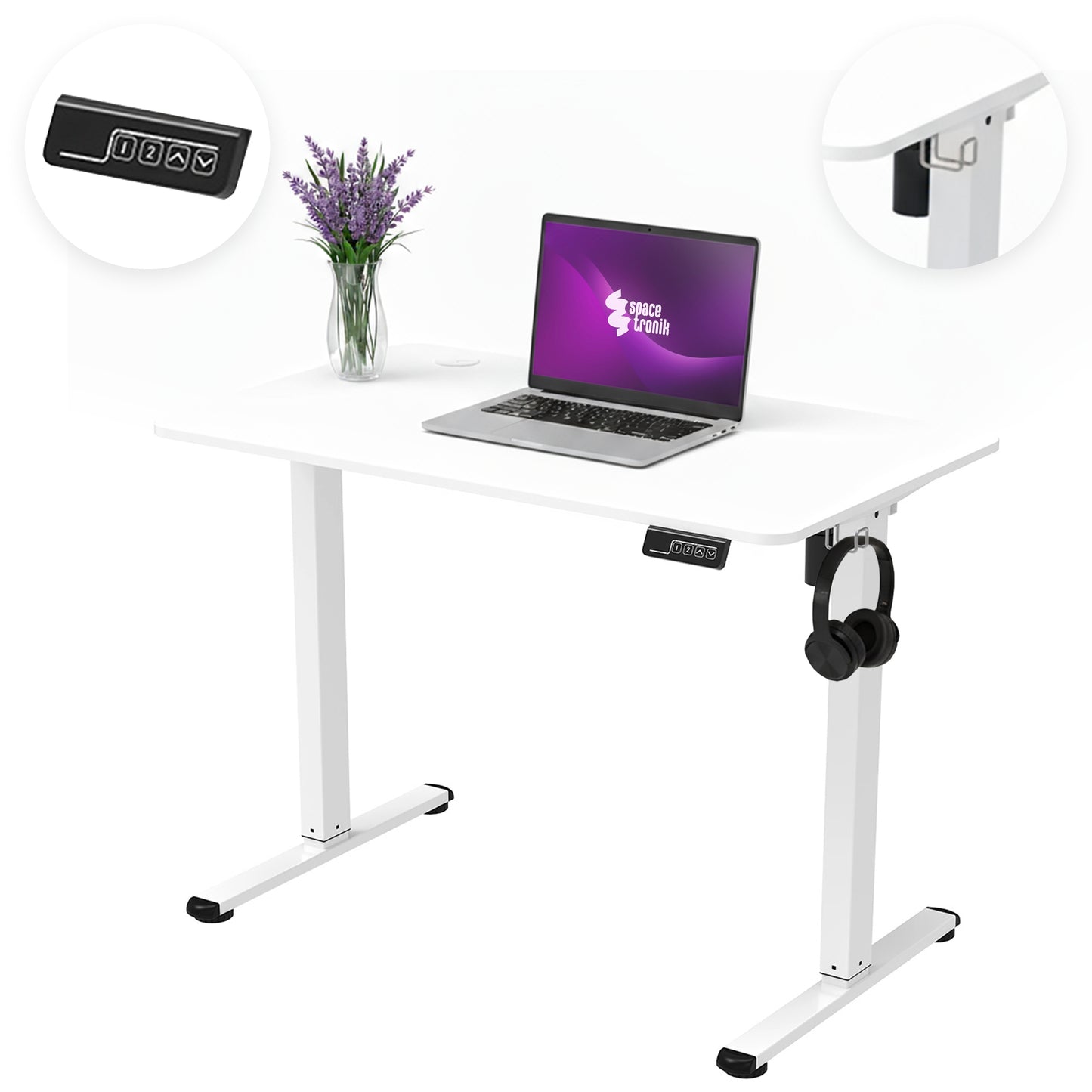 Elektrinis reguliuojamas stalas 120x60 cm, aukščio reguliavimas 72-118 cm Spacetronik