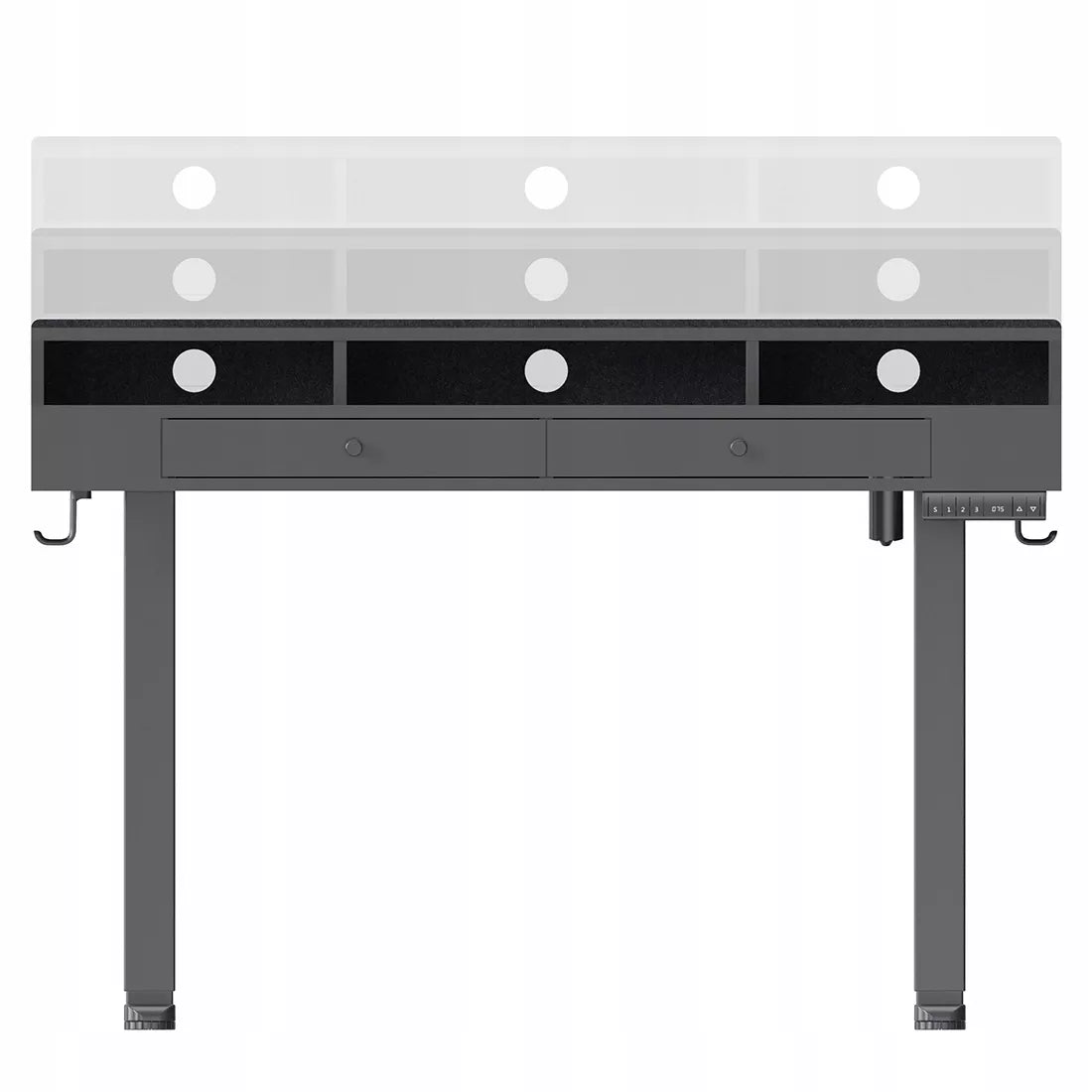 Elektrinis reguliuojamo aukščio rašomasis stalas 120x60cm, aukščio reguliavimas Spacetronik 72–118cm