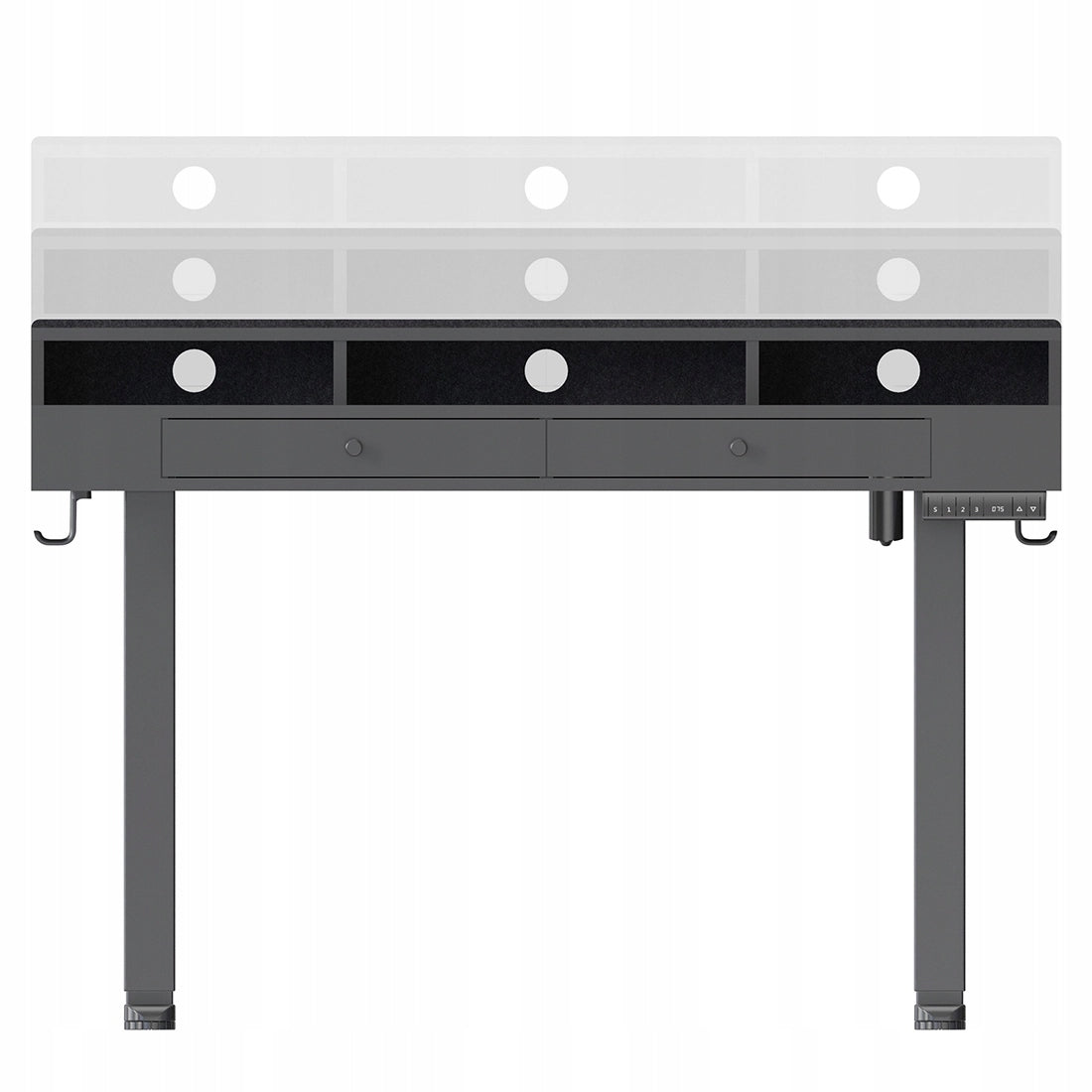 Elektrinis reguliuojamo aukščio rašomasis stalas 120x60cm, aukščio reguliavimas Spacetronik 72–118cm