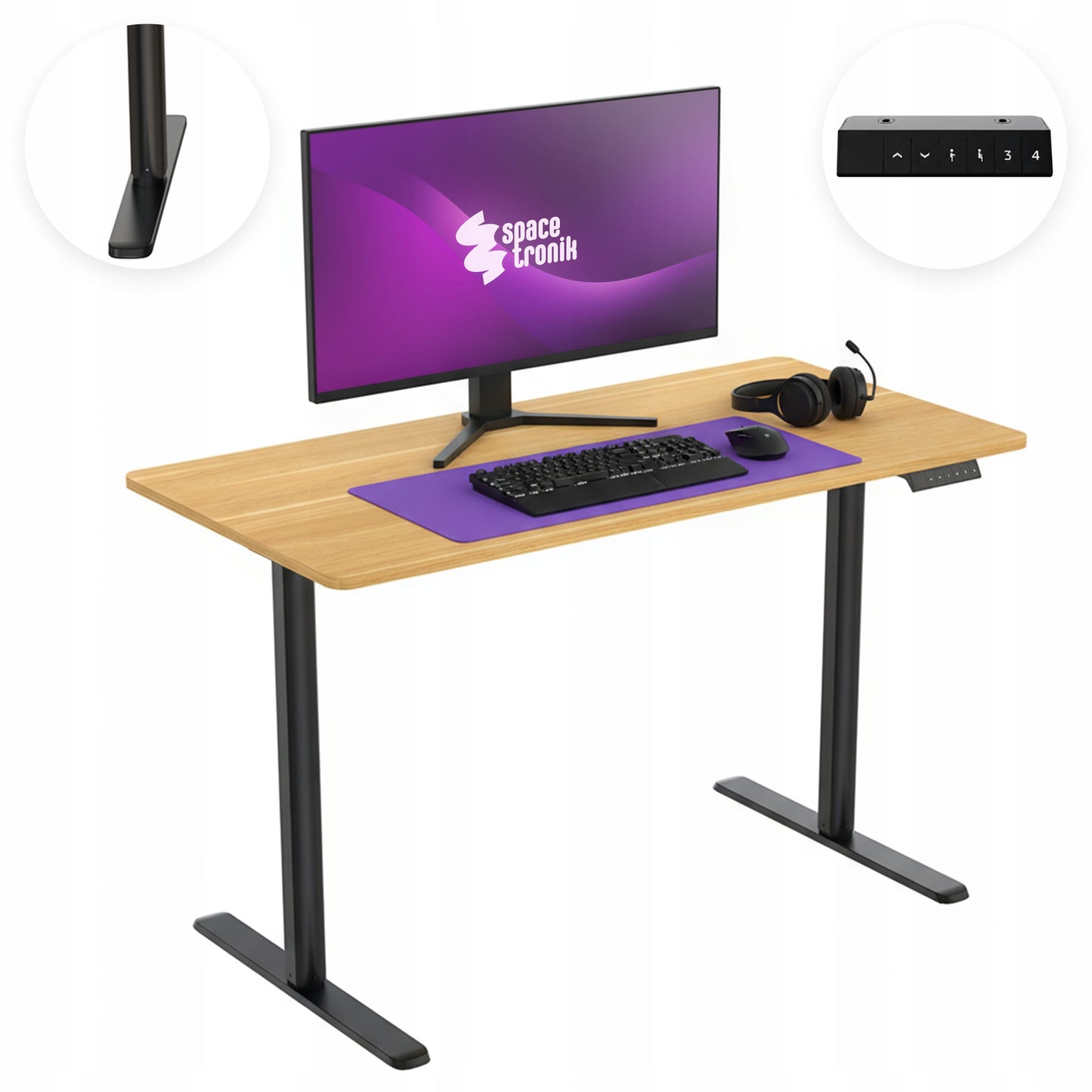 Elektrinis stalas su reguliuojamu aukščiu 120x60cm, 50kg Spacetronik