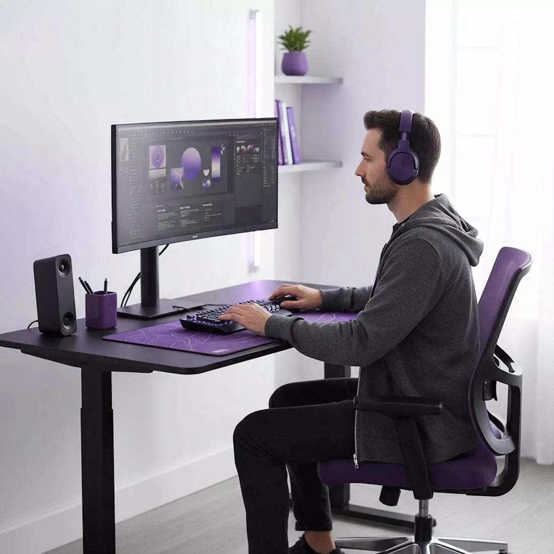 Elektrinis reguliuojamo aukščio stalas 140x70 Aukščio reguliavimas 118cm Spacetronik