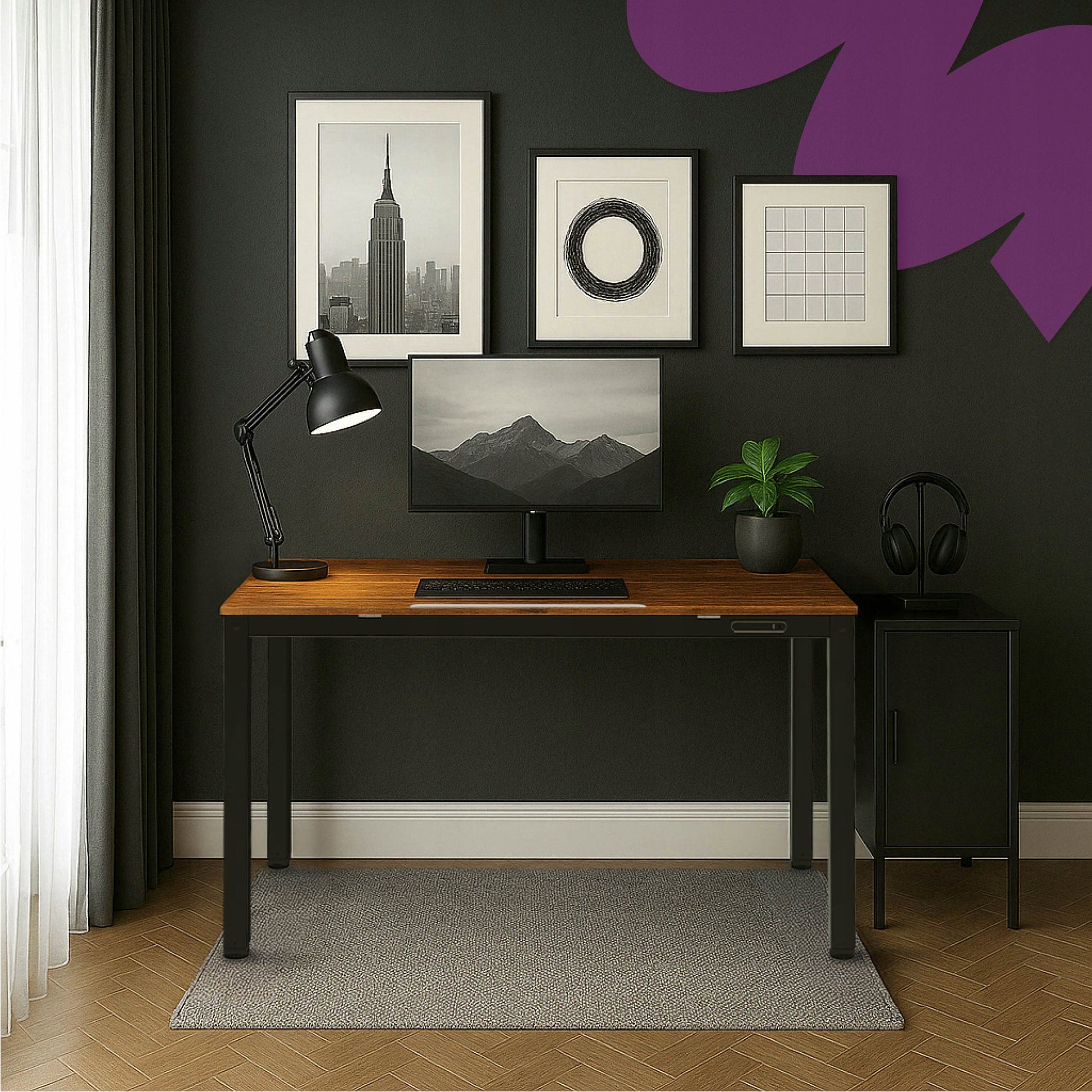 Elektrinis reguliuojamo aukščio rašomasis stalas 140x70 PIEŠIMUI Spacetronik PAKELIAMAS stalviršis