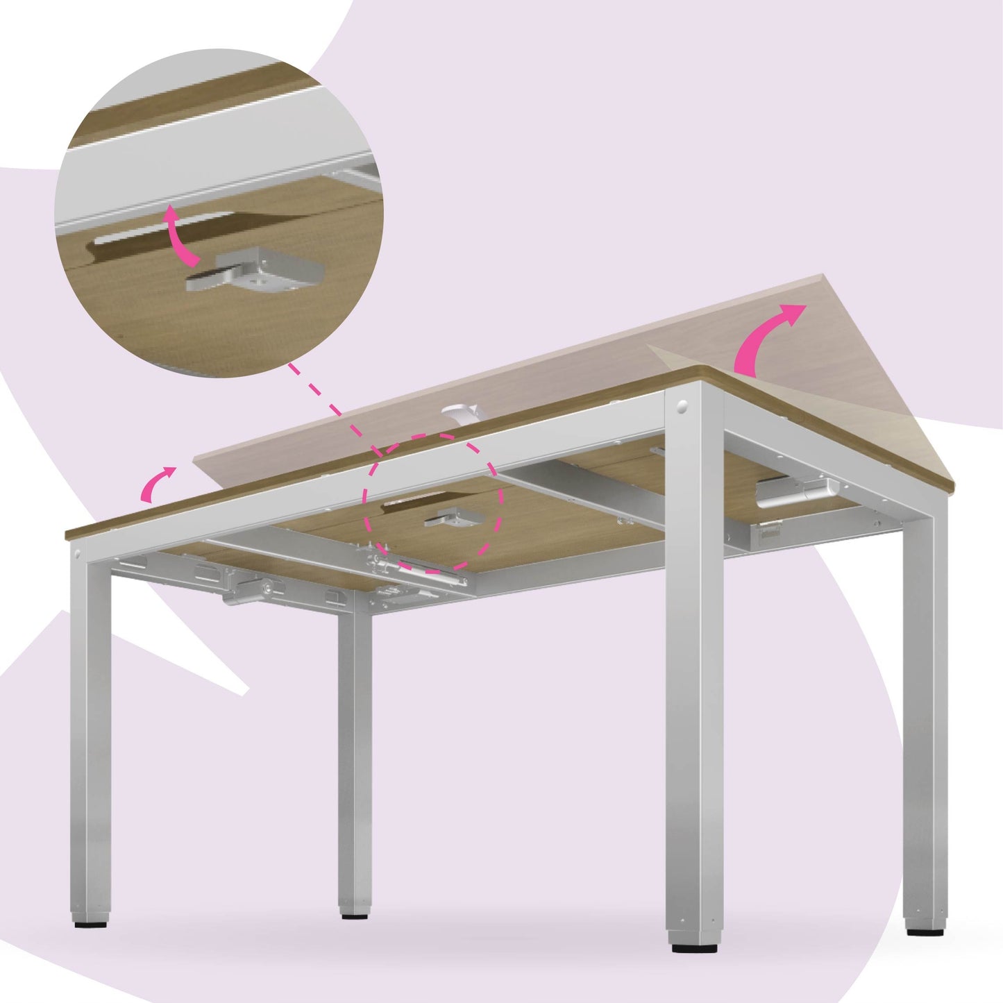 Elektrinis reguliuojamo aukščio rašomasis stalas 140x70 PIEŠIMUI Spacetronik PAKELIAMAS stalviršis