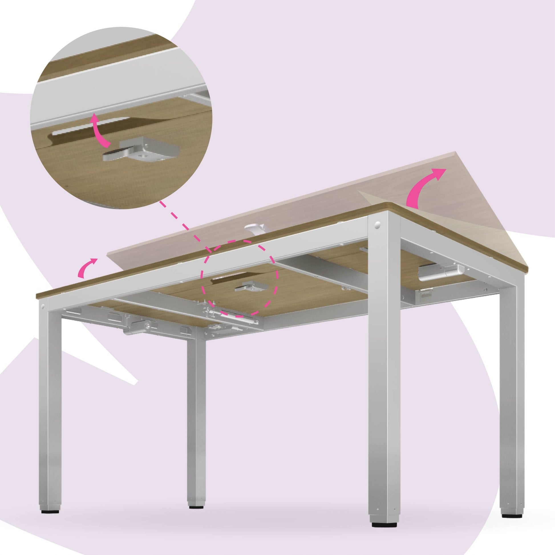 Elektrinis reguliuojamo aukščio rašomasis stalas 140x70 PIEŠIMUI Spacetronik PAKELIAMAS stalviršis