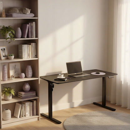 Elektrinis reguliuojamas stalas 160x80cm 80KG LED panelė Spacetronik juodas