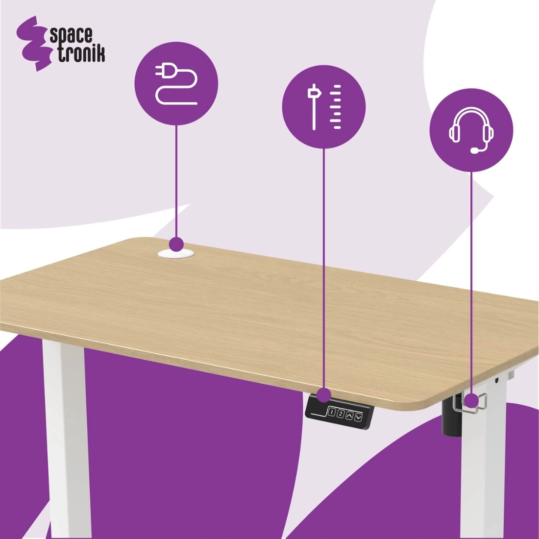 Elektrinis stalas su reguliuojamu aukščiu 80x60 73-118 Spacetronik