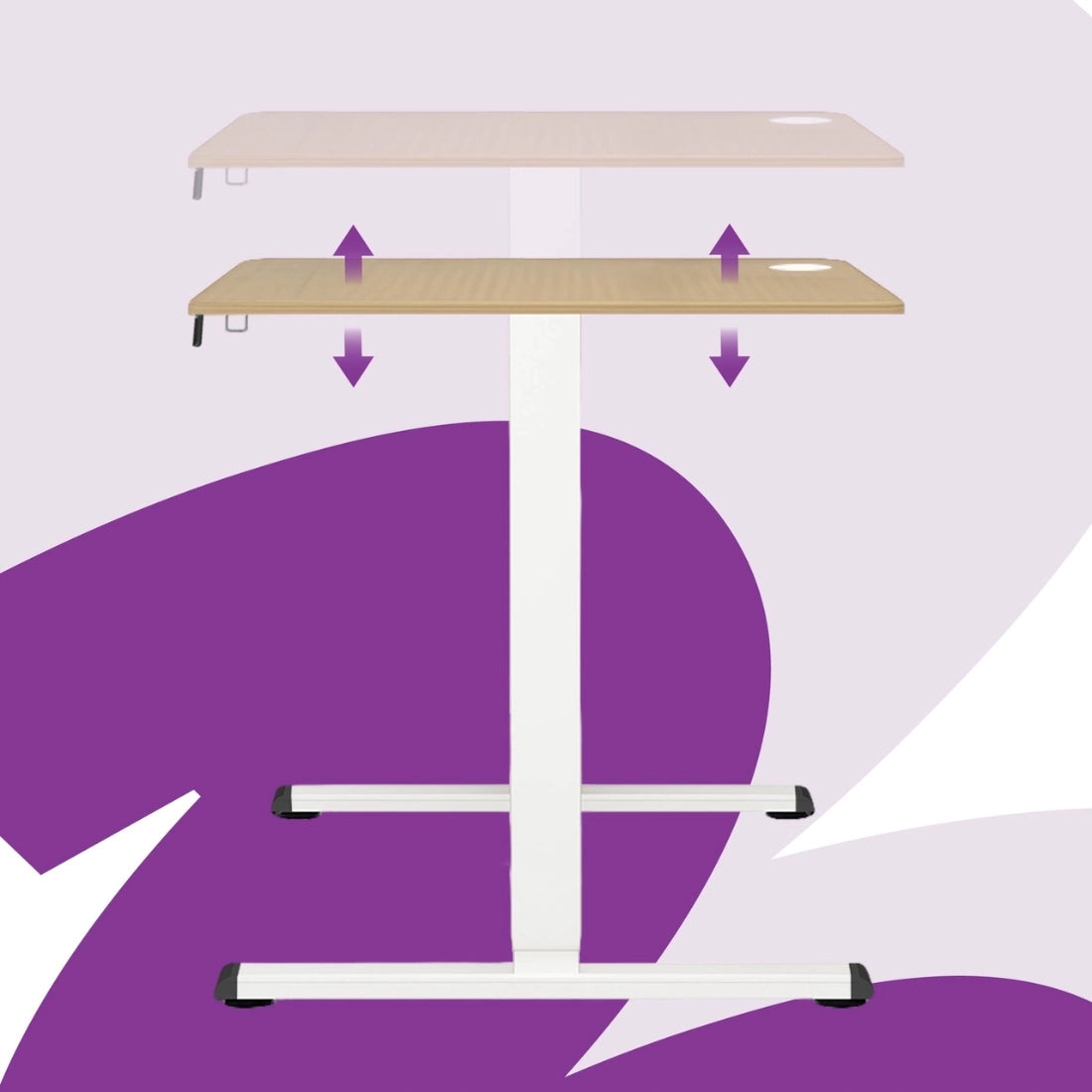 Elektrinis stalas su reguliuojamu aukščiu 80x60 Spacetronik su atmintimi, juodas