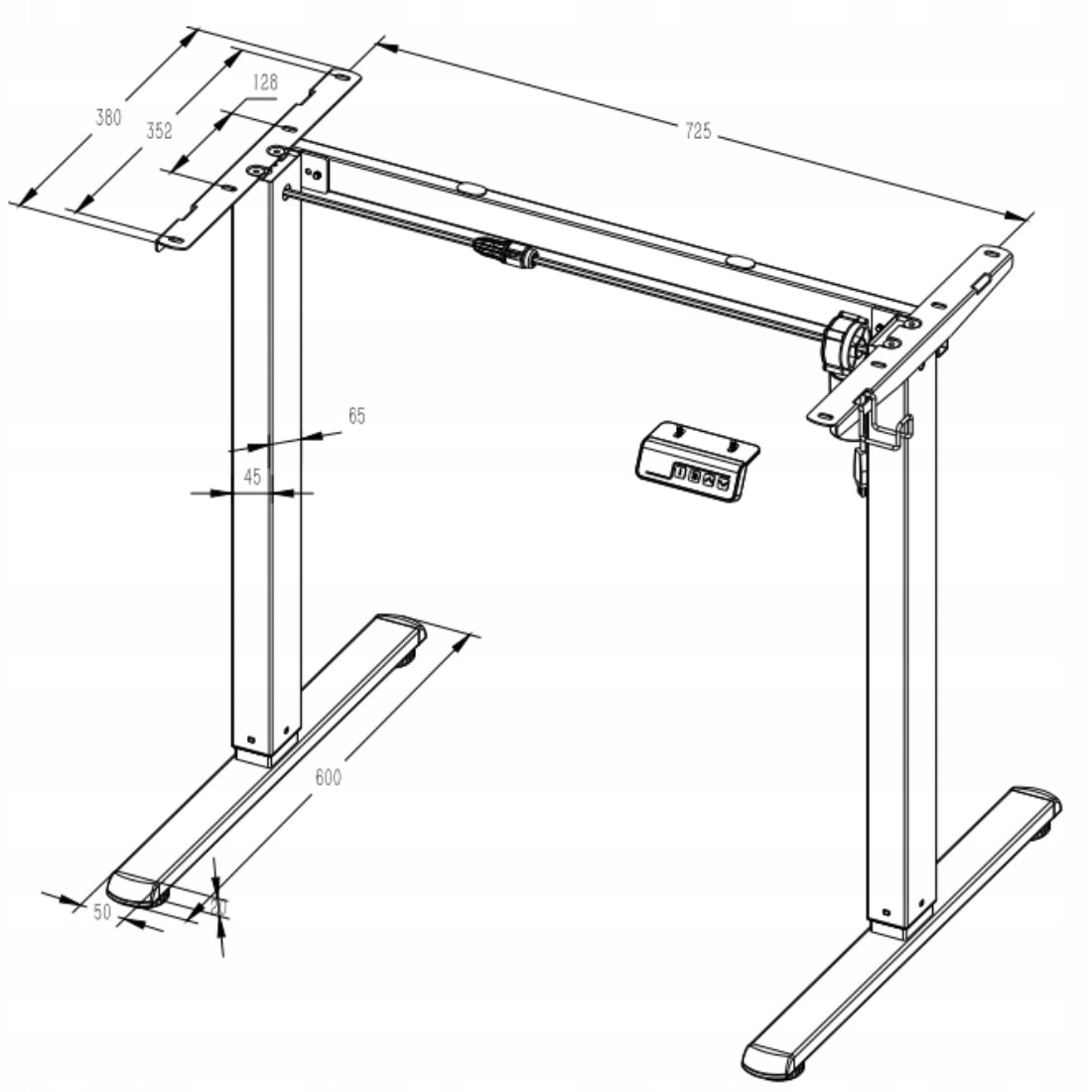 Elektrinis reguliuojamo aukščio stalas 80x60cm Atmintis Spacetronik loftas, kaimiškas