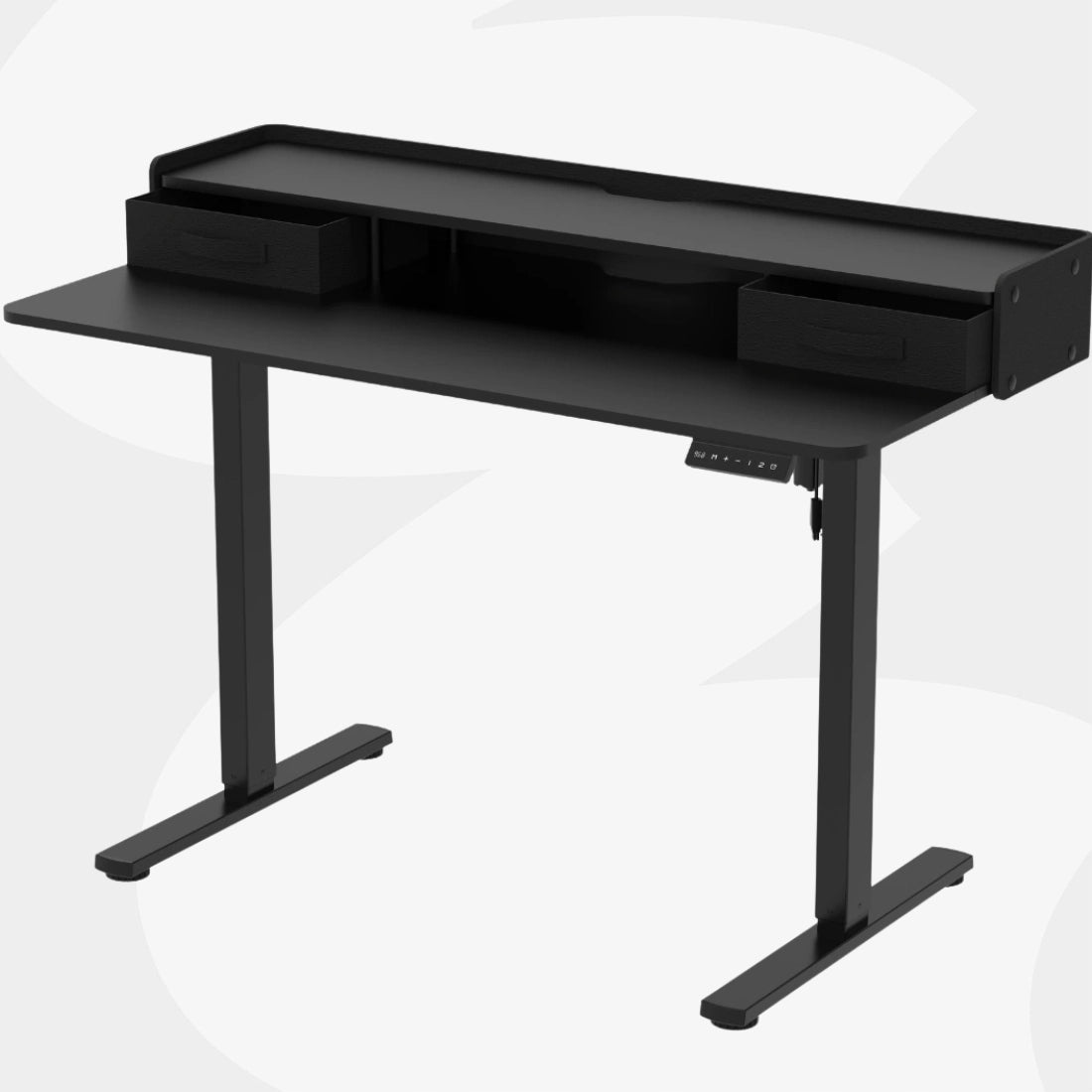 Elektrinis Stalas su Stalčiais 120x60 2xUSB LED Spacetronik Didelis juodas