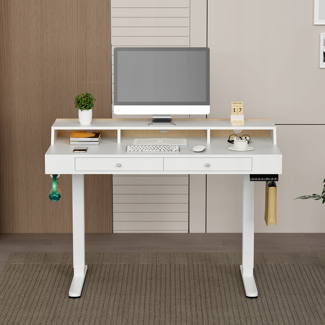 Elektrinis stalas su stalčiais 120x60, aukščio reguliavimas Spacetronik