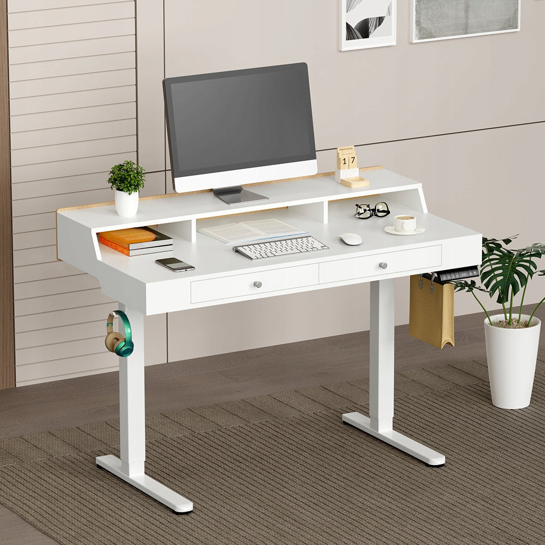 Elektrinis stalas su stalčiais 120x60, aukščio reguliavimas Spacetronik