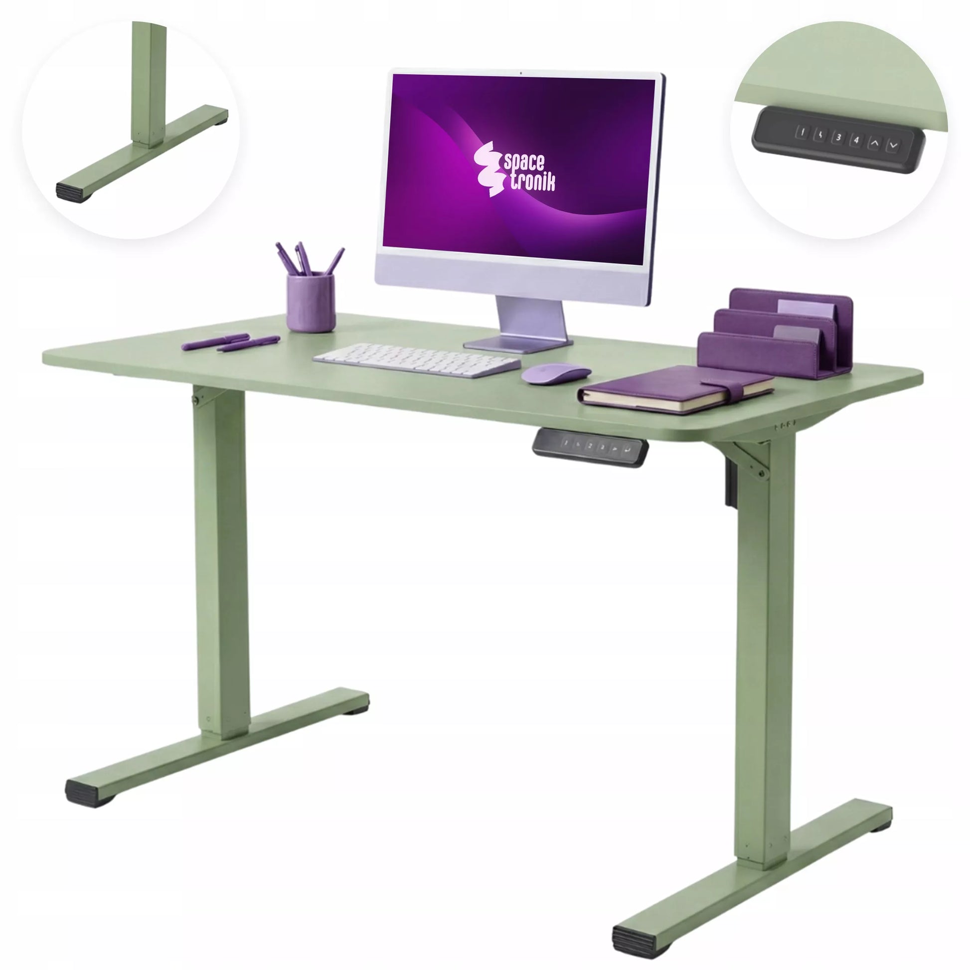 Elektrinis stalas 100x60 LCD skydelis Spacetronik Aukščio reguliavimas 75–110