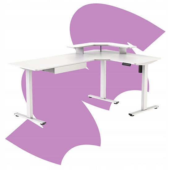 Kampinė žaidimų stalas 180×120×60 cm elektrinis reguliuojamas kompiuterinis