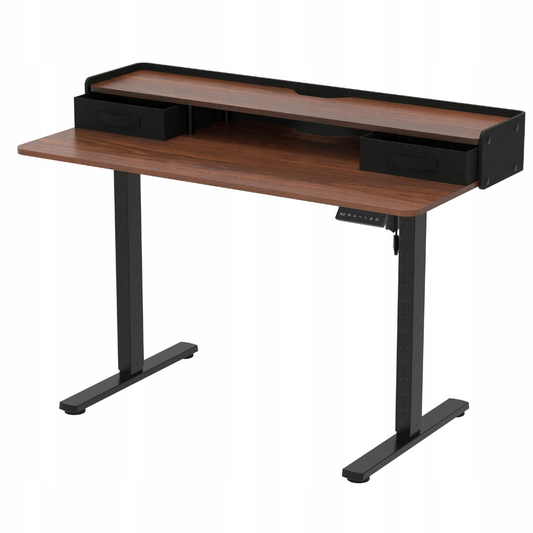 Elektrinis reguliuojamas stalas 120x60 su viršutine dalimi, LED skydeliu ir USB Spacetronik