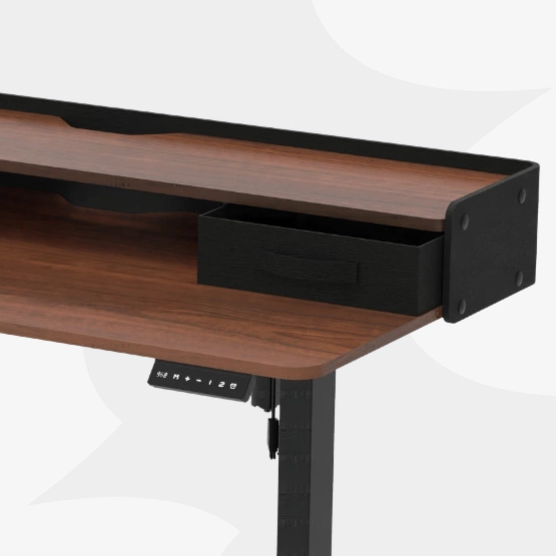 Elektrinis reguliuojamas stalas 120x60 su viršutine dalimi, LED skydeliu ir USB Spacetronik