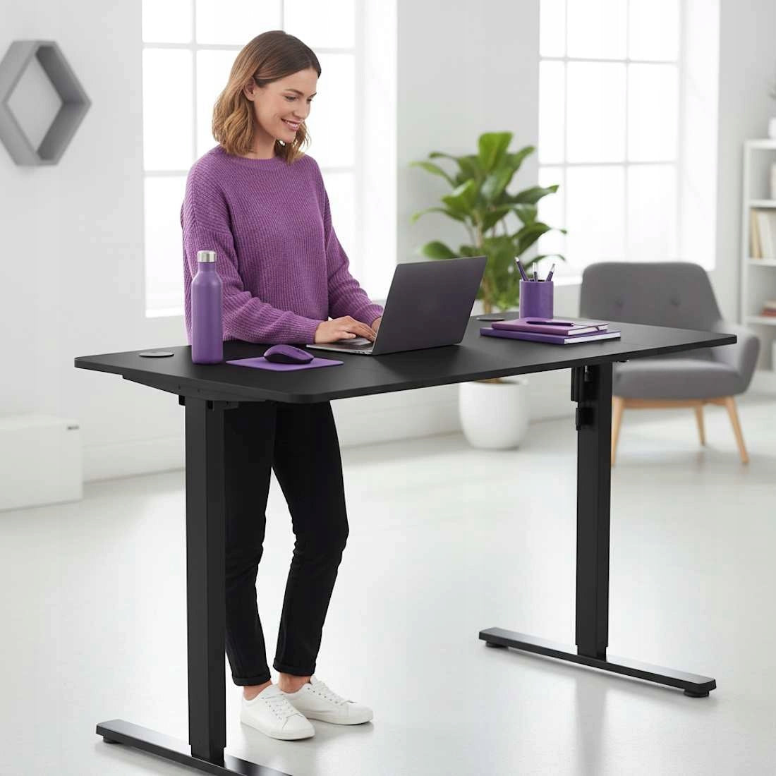 Elektrinis reguliuojamas stalas 160x80, 80 KG keliamoji galia, Spacetronik žaidimams