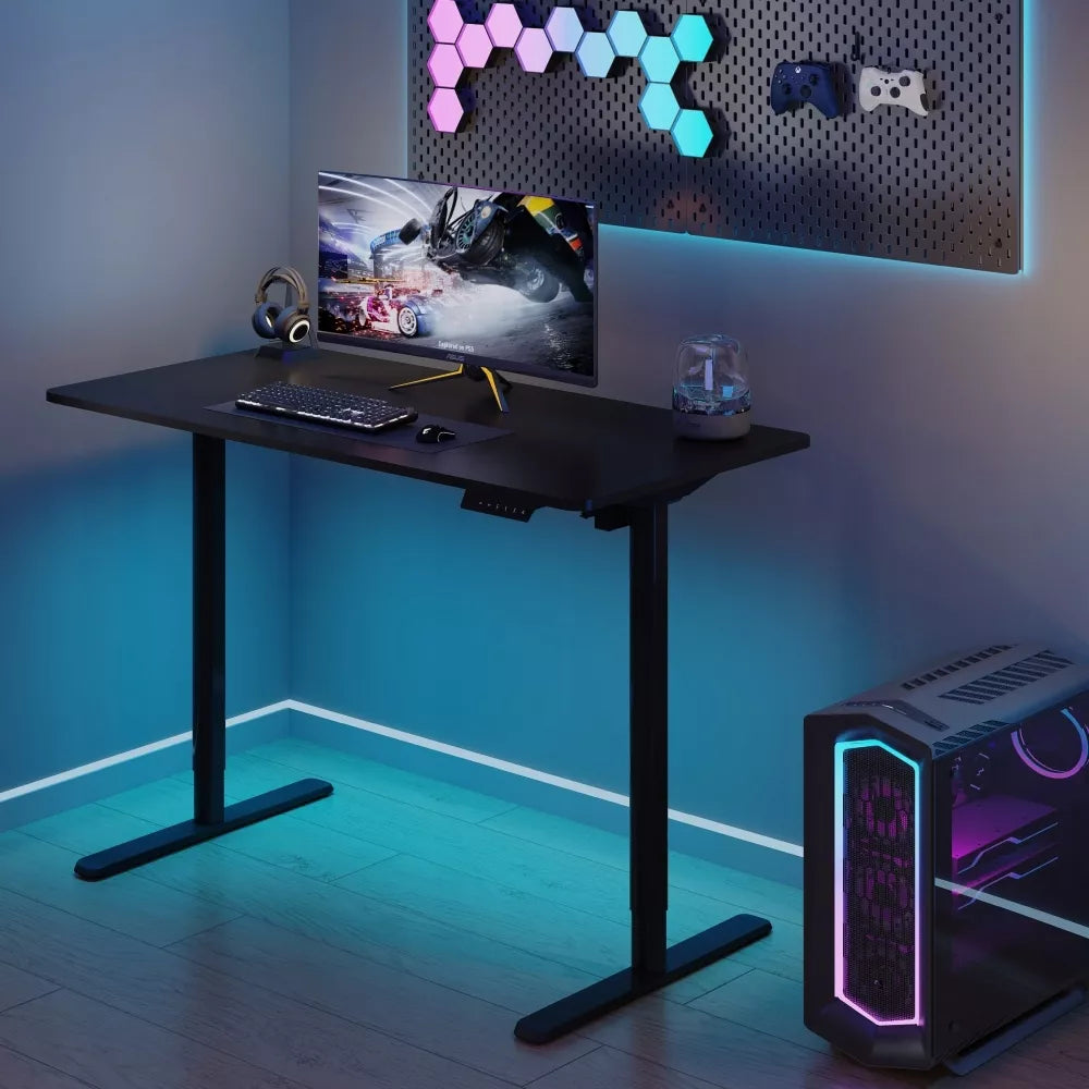 Elektrinis rašomasis stalas 120x60 iki 50 kg Spacetronik REGULACIJA pakeliamas pilkas