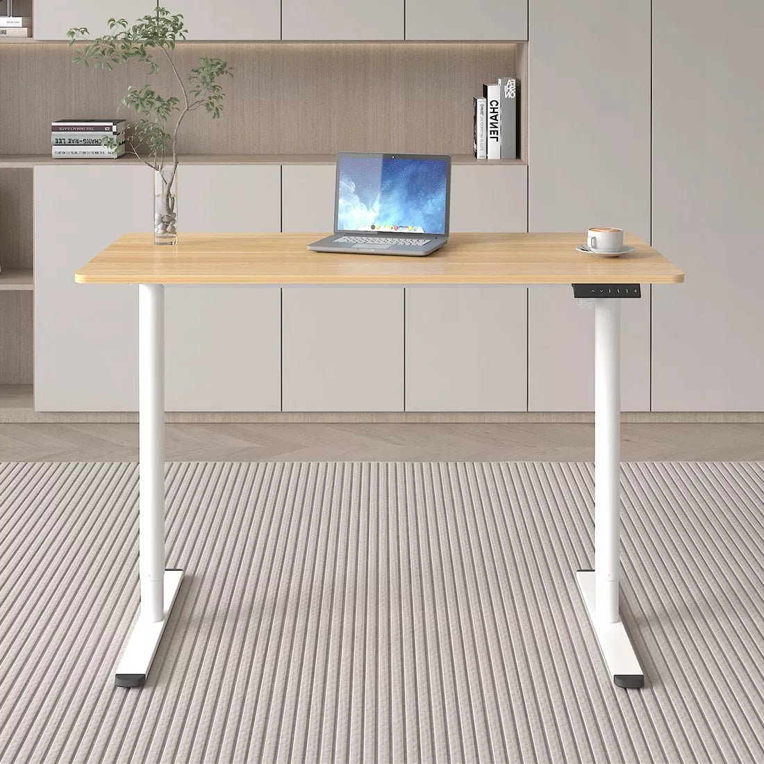 Elektrinis rašomasis stalas 120x60 iki 50 kg Spacetronik REGULACIJA pakeliamas pilkas