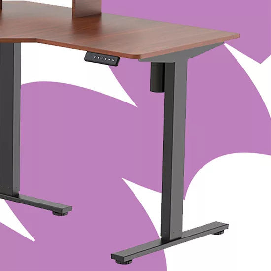 Kampas kompiuterio stalas su stalčiumi DIDELIS 180×120×60cm kairysis dešinysis juodas