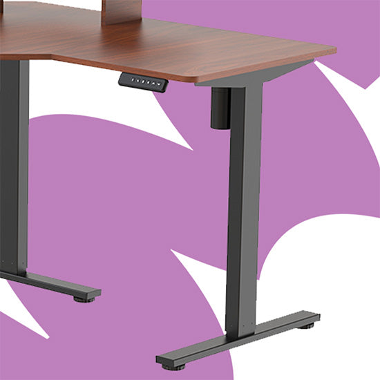 Kampas kompiuterio stalas su stalčiumi DIDELIS 180×120×60cm kairysis dešinysis juodas