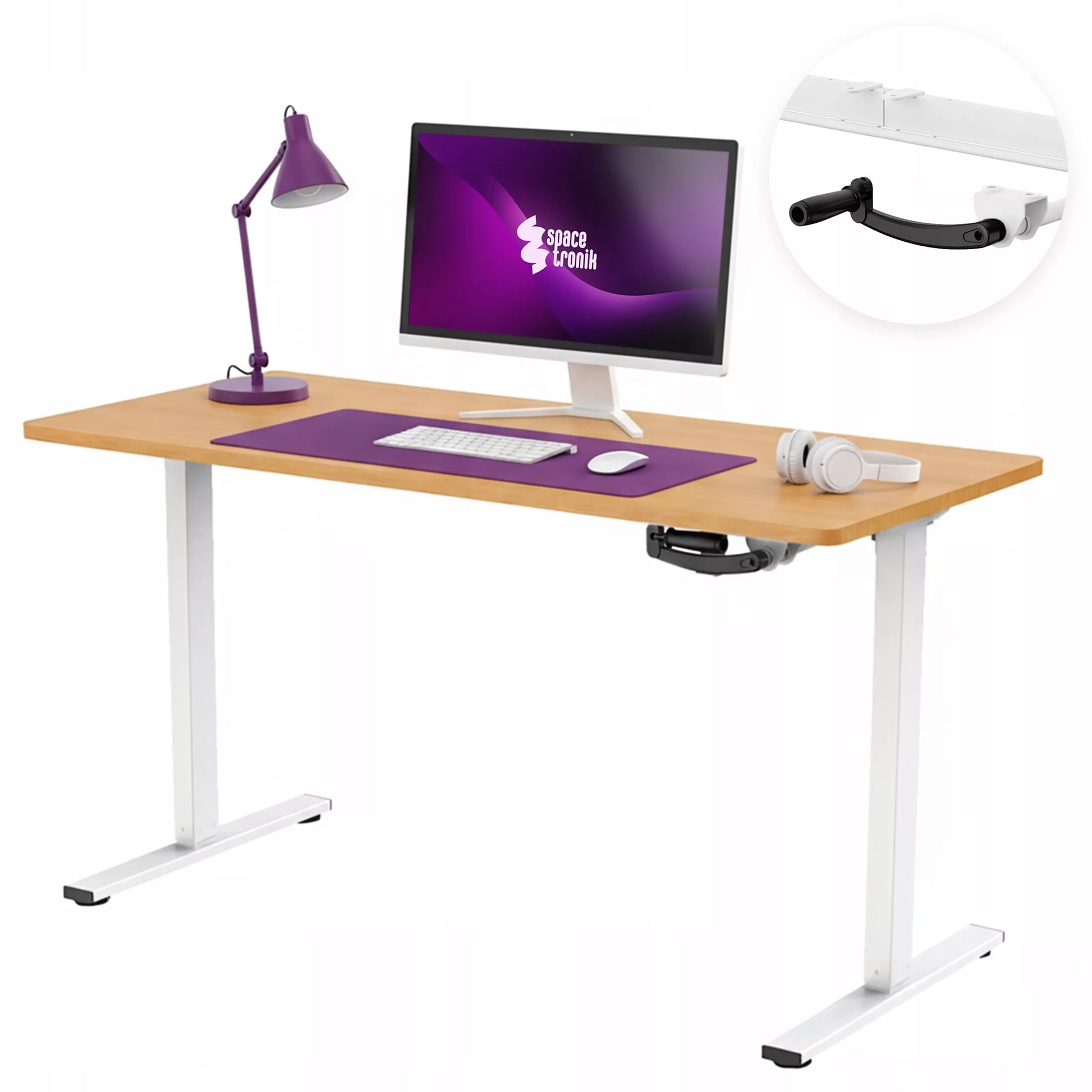 Stalas su aukščio reguliavimu 140x60, rankinis, 40 kg, keliamasis Spacetronik