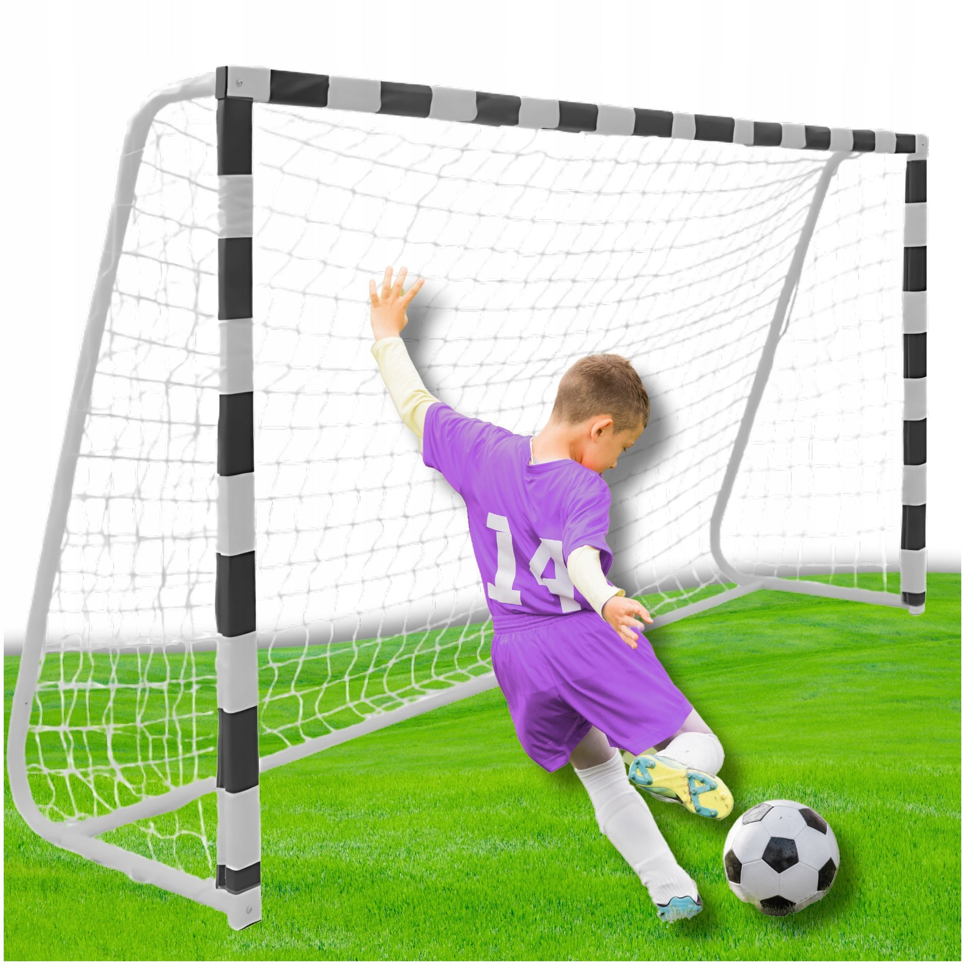 Nešiojami futbolo vartai vaikams 300x200, dideli, metaliniai, tvirti, 3x2m