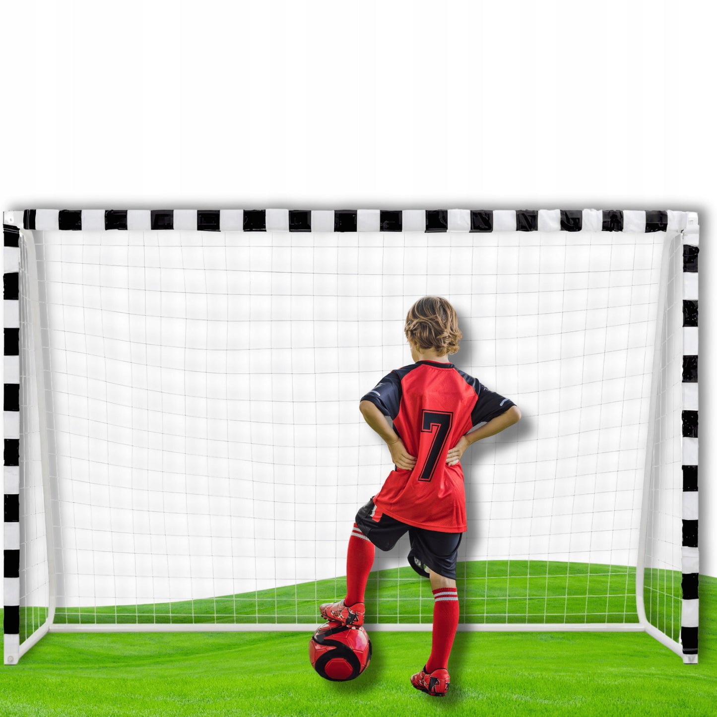 Nešiojami futbolo vartai vaikams 300x200, dideli, metaliniai, tvirti, 3x2m