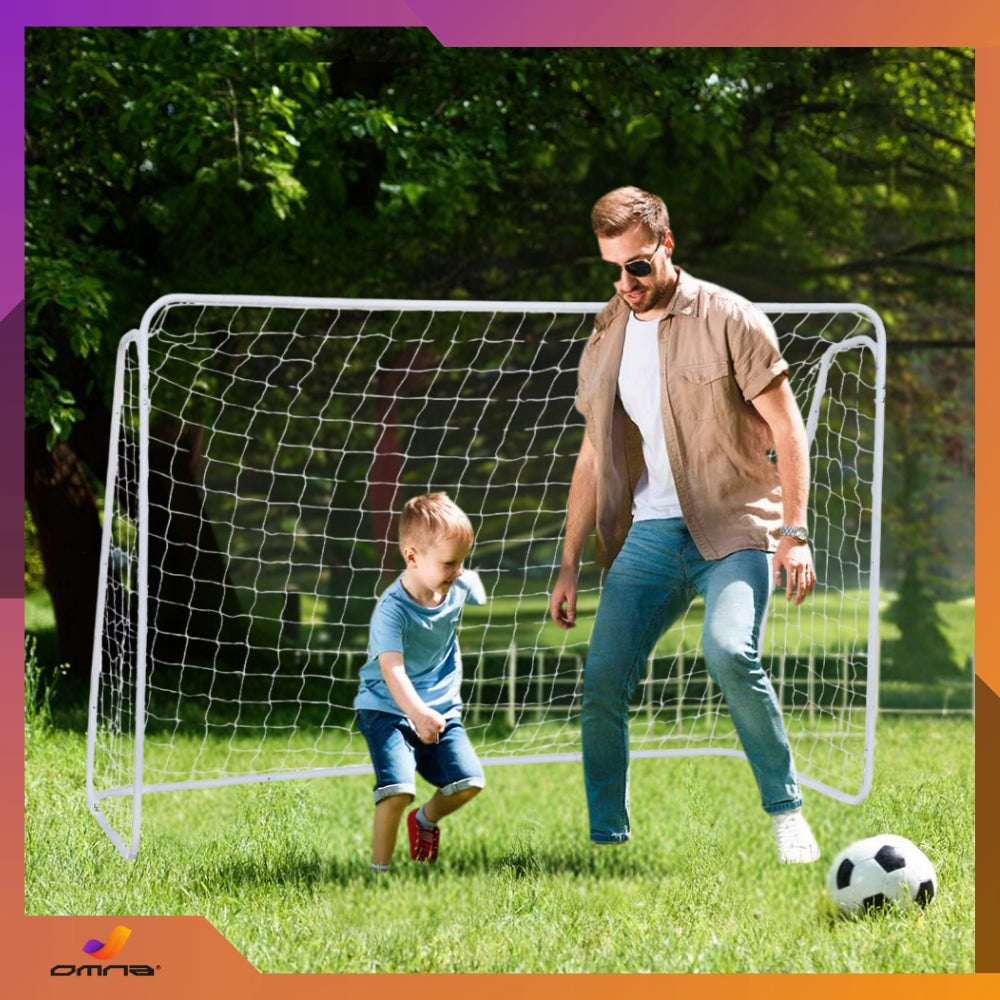 Nešiojami dideli sulankstomi metaliniai futbolo vartai vaikams 213 x 150 cm