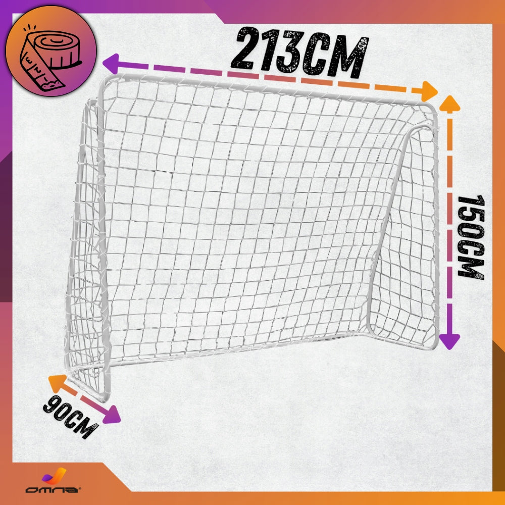 Nešiojami dideli sulankstomi metaliniai futbolo vartai vaikams 213 x 150 cm