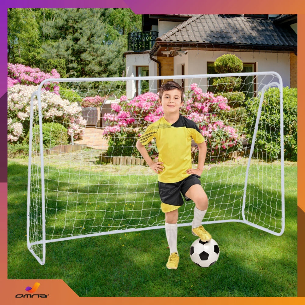 Nešiojami dideli sulankstomi metaliniai futbolo vartai vaikams 213 x 150 cm