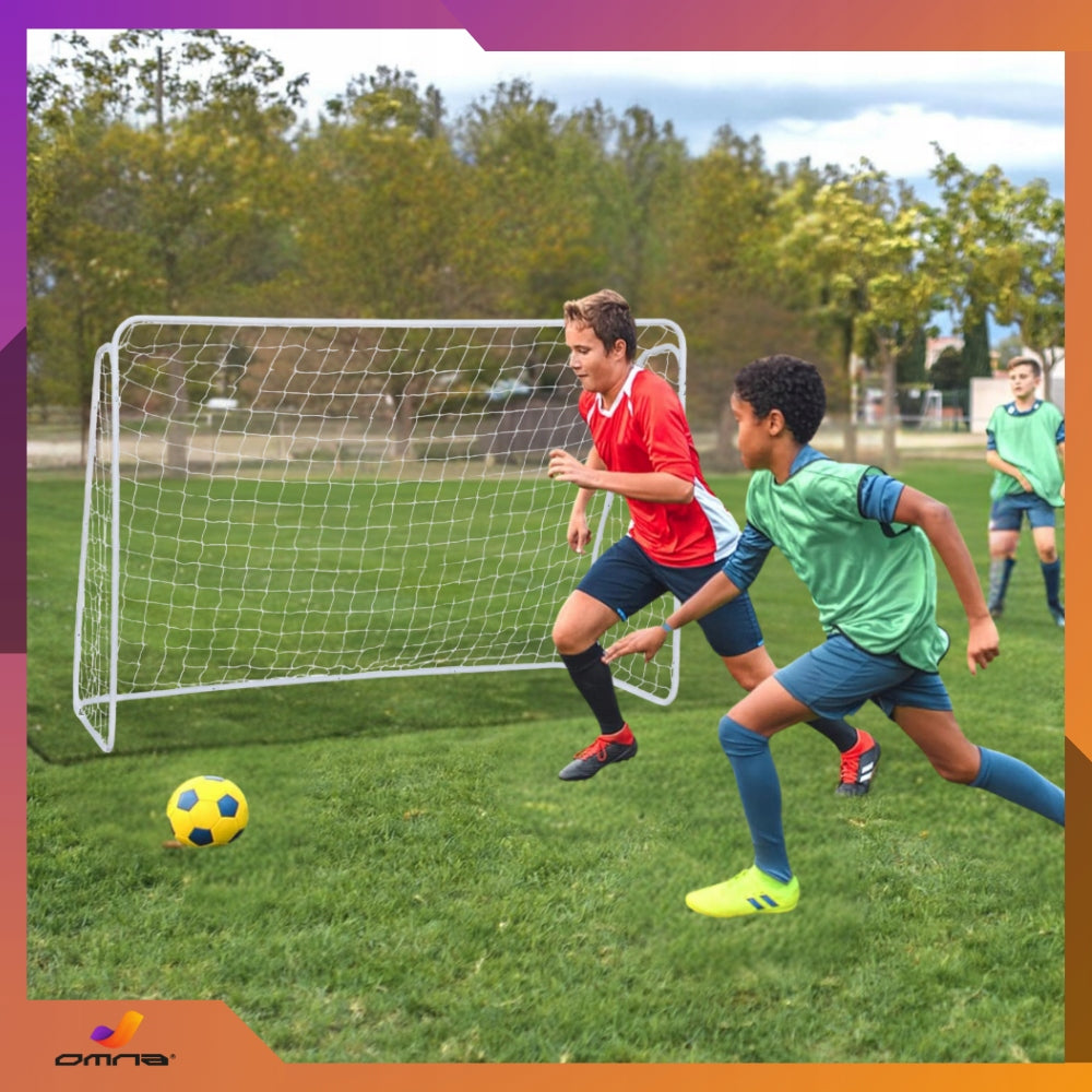 Nešiojami dideli sulankstomi metaliniai futbolo vartai vaikams 213 x 150 cm
