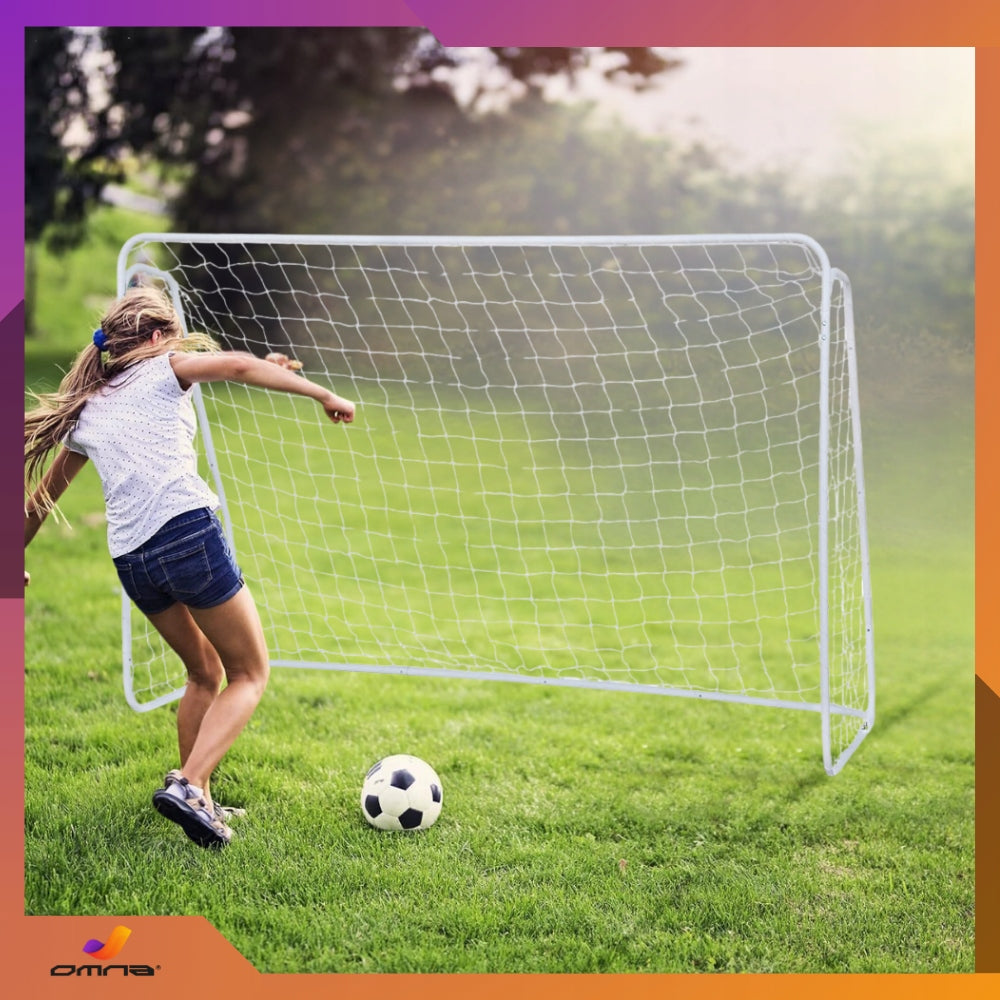 Nešiojami dideli sulankstomi metaliniai futbolo vartai vaikams 213 x 150 cm