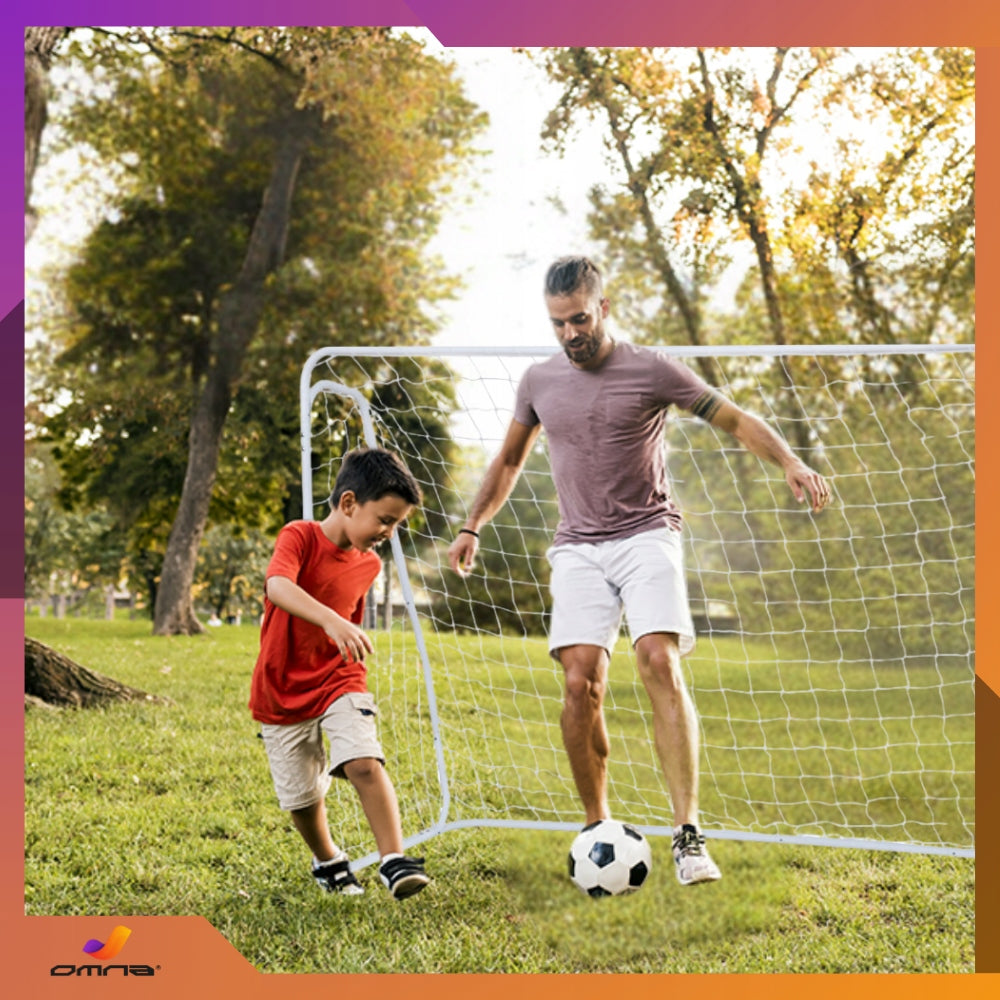 Nešiojami dideli sulankstomi metaliniai futbolo vartai vaikams 213 x 150 cm