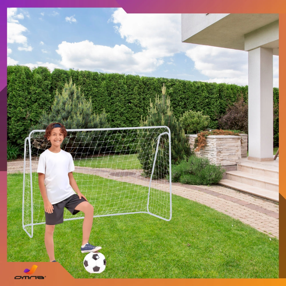 Nešiojami dideli sulankstomi metaliniai futbolo vartai vaikams 213 x 150 cm