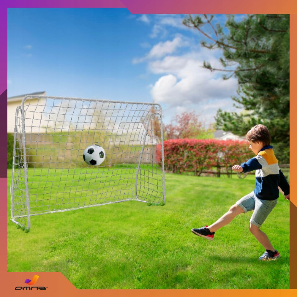 Nešiojami dideli sulankstomi metaliniai futbolo vartai vaikams 213 x 150 cm