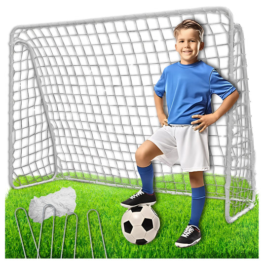 Nešiojami dideli sulankstomi metaliniai futbolo vartai vaikams 213 x 150 cm