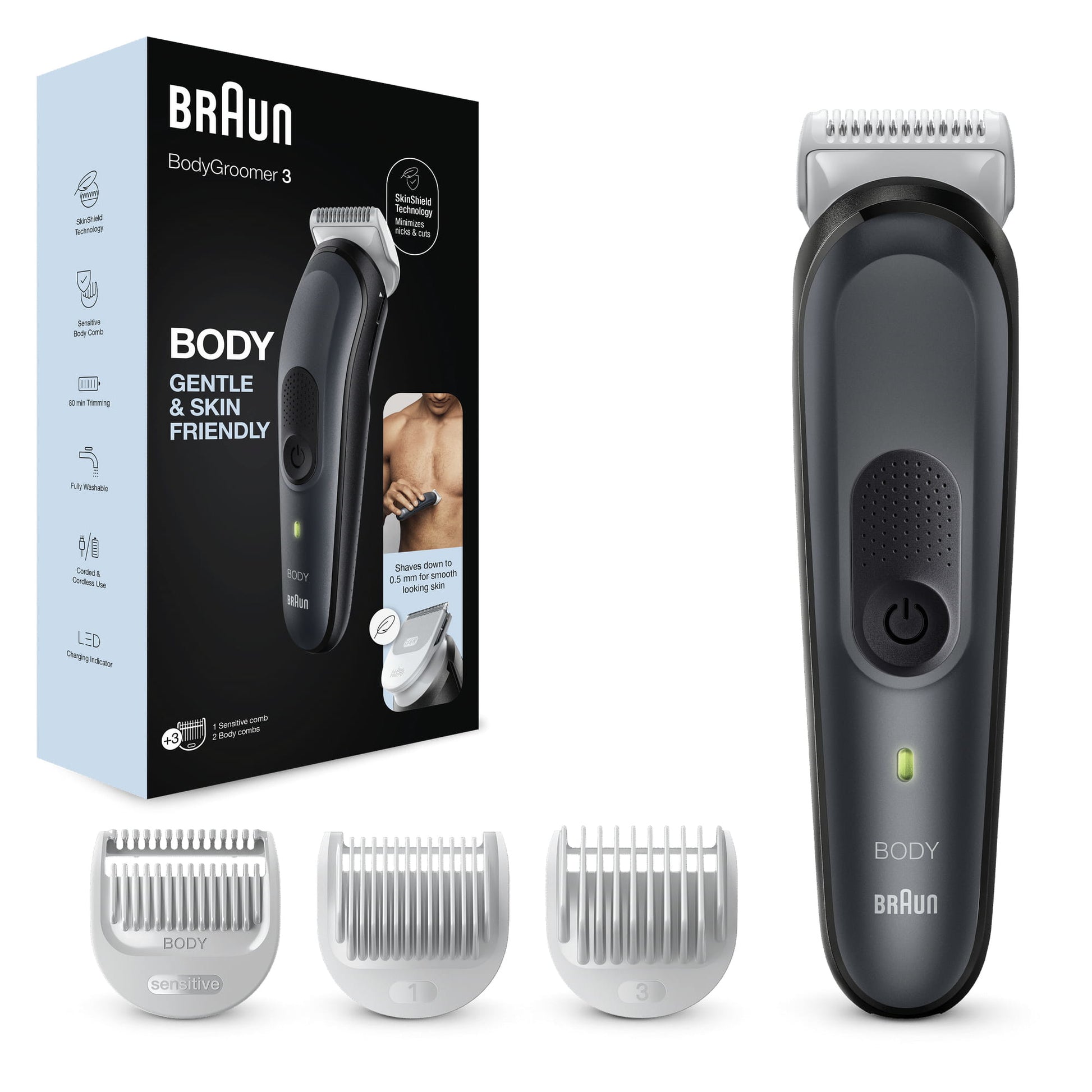 Braun 3 BG3340 Bodygroomer Vyriškas kūno priežiūros prietaisas Series 3