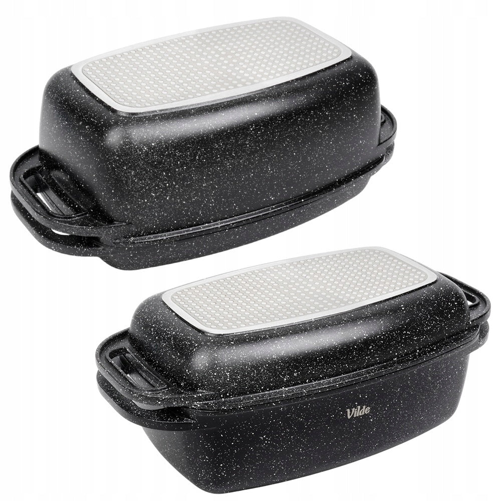 Granitinė troškintuvė, troškintuvė, puodas, keptuvė 2 viename, kepimui orkaitėje