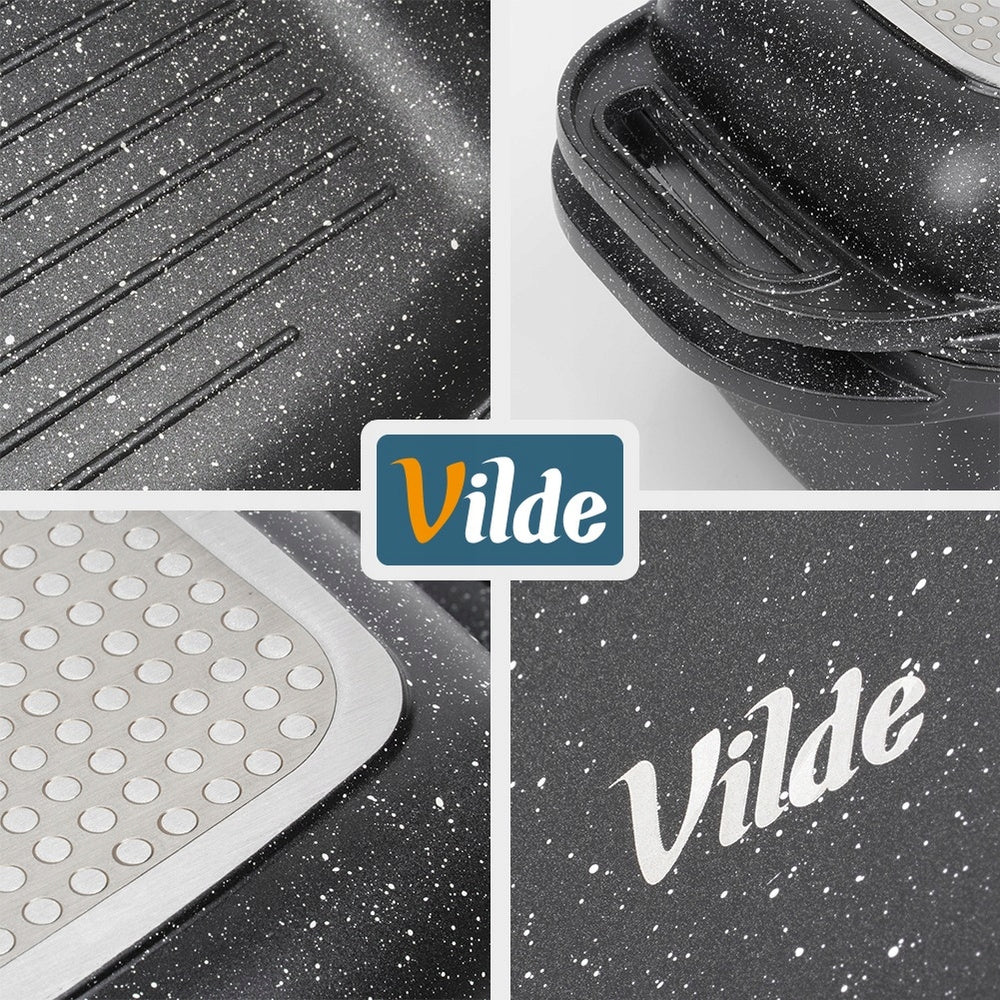 Granitinė troškintuvė, troškintuvė, puodas, keptuvė 2 viename, kepimui orkaitėje