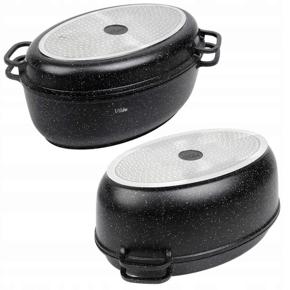 Granitinė kepimo forma (troškintuvė), puodas, keptuvė 3in1, skirta kepti orkaitėje