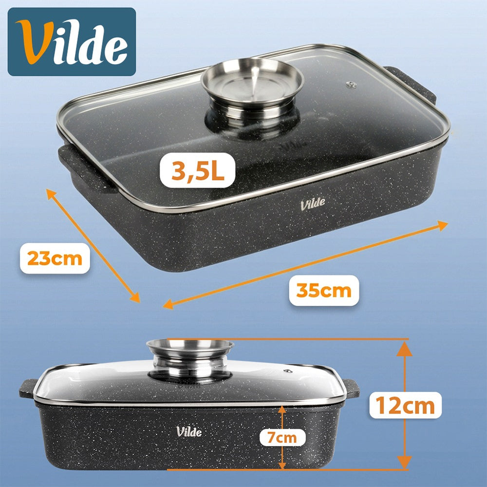 Granitinė kepimo forma, puodas, dangtelis kepimui orkaitėje 3,5L