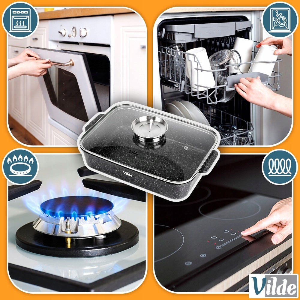 Granitinė kepimo forma, puodas, dangtelis kepimui orkaitėje 3,5L