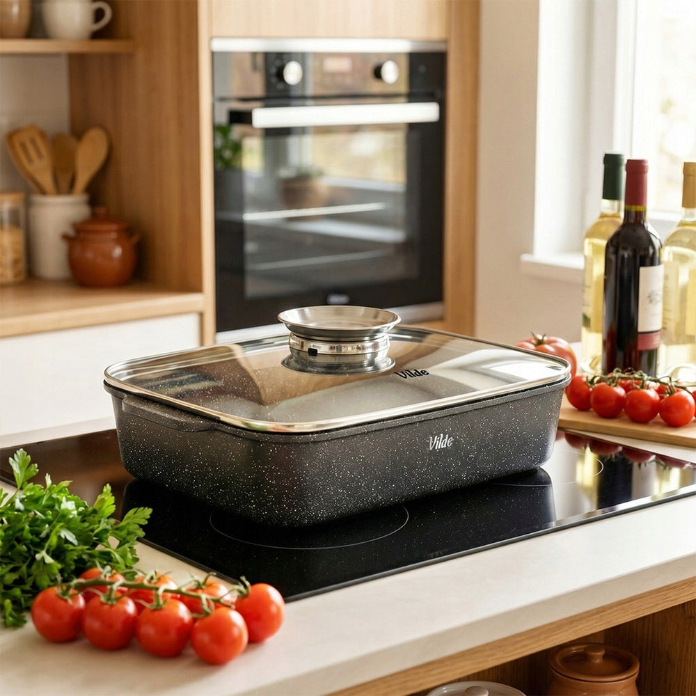 Granitinė kepimo forma, puodas, dangtelis kepimui orkaitėje 3,5L