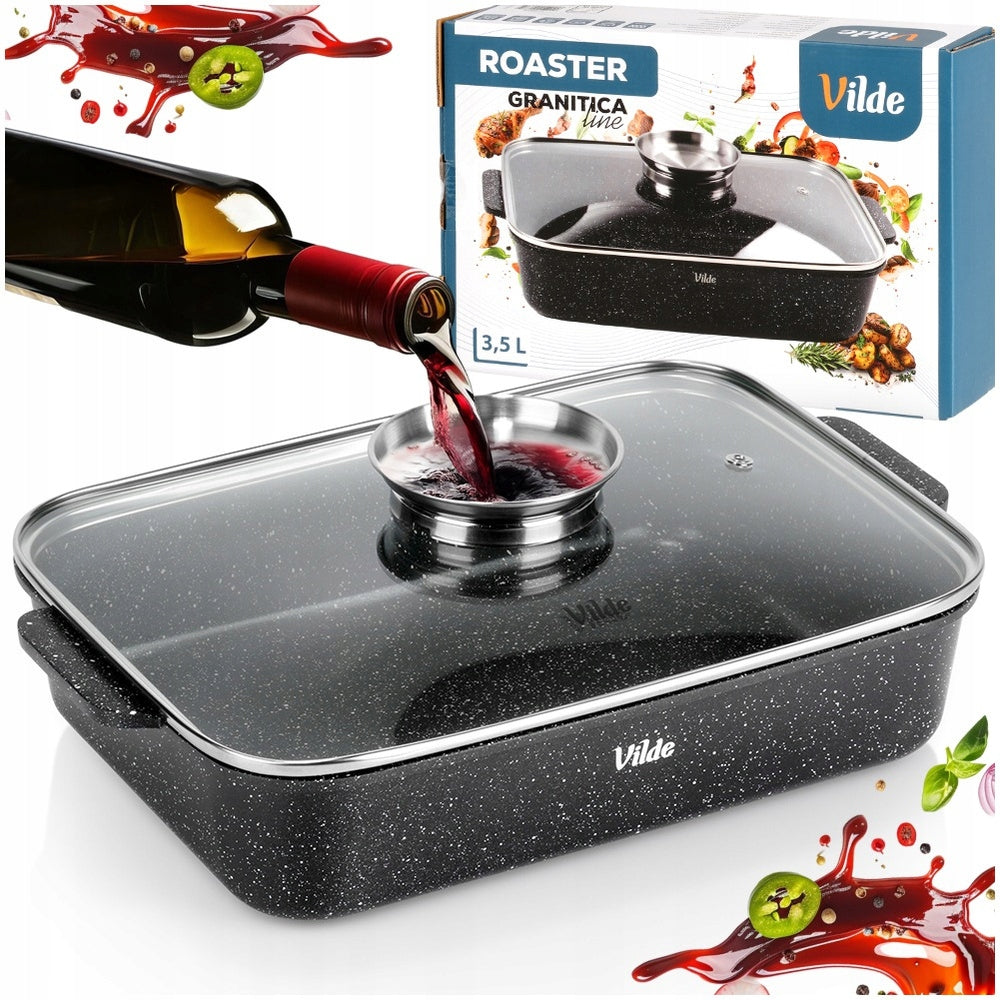 Granitinė kepimo forma, puodas, dangtelis kepimui orkaitėje 3,5L